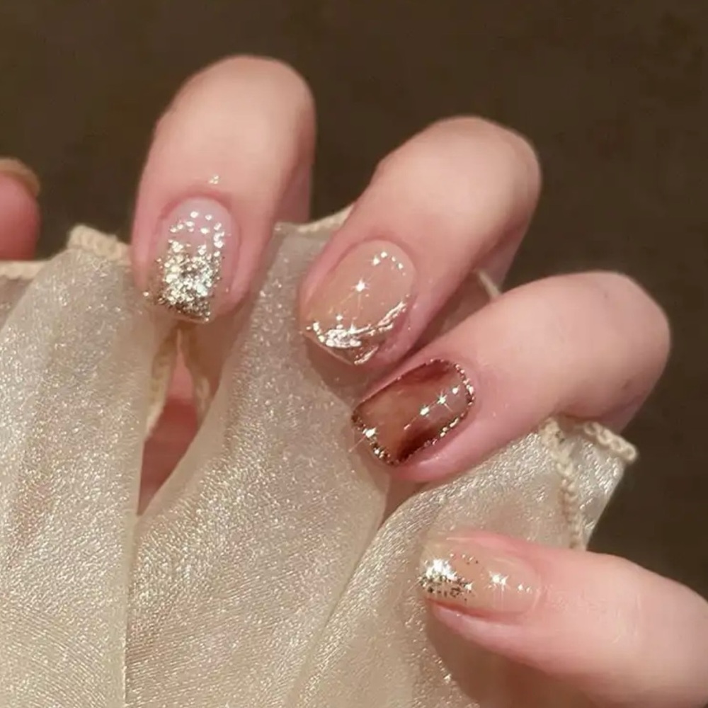 3/$40 NIB 24 Pcs Glitter Press On Nails